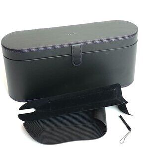 DYSON Hair Dryer Case Supersonic Presentation Black Leather Purple Stitching